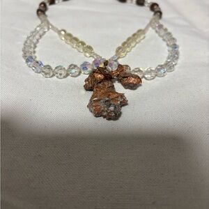 Art Jewelry Copper and Swarovski necklace